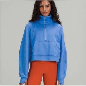 Lululemon Scuba Oversized Funnel Neck Half-Zip Blue Nile Sz M/L